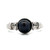 Sterling Silver Dyed Pearl Cabochon Solitaire Modernist Fashion Ring Size 7