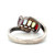Sterling Silver 5-Stone Emerald Cut Multi-Gem Bypass Ring Size 8