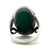 Sterling Silver Large Oval Cut Cabochon Malachite with Split Shank Band Ring Size 8.25
