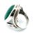 Sterling Silver Large Oval Cut Cabochon Malachite with Split Shank Band Ring Size 8.25