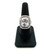 Sterling Silver Cushion Cut CZ Double Halo Statement Ring with a Pave Band Ring Size 8