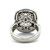 Sterling Silver Cushion Cut CZ Double Halo Statement Ring with a Pave Band Ring Size 8