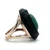 Sterling Silver Cabacon Malachite with a Black Onyx Frame and Split Shank Band Ring Size 6