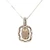 Sterling Silver Smokey Quarts Cushion Cut Bezel Set Necklace