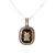 Sterling Silver Smokey Quarts Cushion Cut Bezel Set Necklace