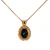 Sterling Silver Gold Tone Sapphire Round Cut With A Diamond Cut Halo Necklace