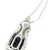 Sterling Silver Black Onyx Cushion Cut With Emerald Accent Vintage Inspired Necklace