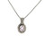 Sterling Silver Pink Topaz Oval Cut With A CZ Halo Necklace