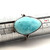 Sterling Silver Larimar  Pear Cut Cabochon Solitaire Statement Ring Size 8.5