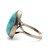 Sterling Silver Larimar  Pear Cut Cabochon Solitaire Statement Ring Size 8.5