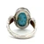 Sterling Silver Larimar Round Cut Cabochon Modernist Statement Ring Size 8
