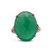 Sterling Silver 18K Green Quartz Oval Cut With CZ Accents Statement Ring Size 7
