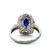 Sterling Silver Sapphire Marquise Cut With White CZ Accents Vintage Inspired Art Deco Filigree Fashion Ring Size 10