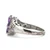 Sterling Silver Amethyst Trillion And Pear Cut Cluster With Diamond Cut Accents Fashion Ring Size 8.5