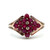 Sterling Silver Ruby Round Cut Cluster Ring Size 8.25
