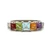Sterling Silver Multi Semi Precious Gemstone Princess Cut Stacker Ring Size 8