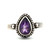 Sterling Silver Amethyst Pear Cut Bezel Set Solitaire Fashion Ring Size 8