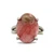 Sterling Silver Pink Agate Round Cut Modernist Fashion Ring Size 8