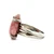 Sterling Silver Pink Agate Round Cut Modernist Fashion Ring Size 8