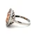 Sterling Silver Orange CZ Round Cut With A White CZ Halo Statement Ring Size 8