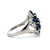 Sterling Silver Created Sapphire With CZ Accents Floral Cluster Ring Size 10
