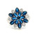 Sterling Silver Created Sapphire With CZ Accents Floral Cluster Ring Size 10