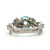 Sterling Silver Blue Topaz Round Cut With CZ Accent And Floral Band Work Fashion Ring Size 8