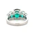 Sterling Silver Green Topaz Oval Cut Five Stone Cluster Ring Size 7