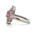 Sterling Silver Pink Topaz Oval Cut Floral Cluster Ring Size 6.5