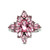 Sterling Silver Pink Topaz Oval Cut Floral Cluster Ring Size 6.5