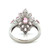 Sterling Silver Pink Topaz Oval Cut Floral Cluster Ring Size 6.5