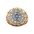 14K Yellow Gold App 1.0cttw Diamond Cluster Scalloped Design Vine Filigree Mens Wedding Fashion Ring Size 10