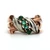 Vintage 14K Two Tone Gold Emerald Accented Twisted Design Fashion Ring Size 7.5