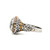 Sterling Silver Two Toned CZ Round Cut Cluster Statement Ring Size 8