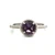 Sterling Silver Amethyst Round Cut Solitaire With A Diamond Cut Halo And Band Work Fashion Ring Size 8