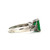 Sterling Silver Green CZ Emerald Cut With White CZ Accents Fashion Ring Size 7.5