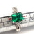 Sterling Silver Green CZ Emerald Cut With White CZ Accents Fashion Ring Size 7.5