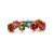Sterling Silver Rose Tone Multi Gemstone Princess Cut Stacker Ring Size 6