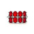Sterling Silver Red CZ Oval Cut Eight Stone Cluster Ring With White CZ Round Cut Accents Fashion Ring Size 8