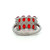 Sterling Silver Red CZ Oval Cut Eight Stone Cluster Ring With White CZ Round Cut Accents Fashion Ring Size 8