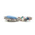 Sterling Silver Lapis Oval Cut With Turquoise Pearl And Agate Dangle Accents Brooch