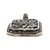 Sterling Silver Marcasite Vintage Inspired "M" Square Initial Pendent