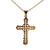 Sterling Silver Gold Tone Ruby Bezel Set Vintage Inspired Cross Necklace