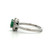 Sterling Silver Oval Cut Emerald With A CZ Halo Fashion Ring Size 6