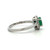 Sterling Silver Oval Cut Emerald With A CZ Halo Fashion Ring Size 6