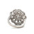 Sterling Silver Aquamarine Oval Cut Cluster With White Sapphire Accents Statement Ring Size 7