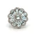 Sterling Silver Aquamarine Oval Cut Cluster With White Sapphire Accents Statement Ring Size 7