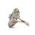 Sterling Silver Aquamarine Oval Cut Cluster With White Sapphire Accents Statement Ring Size 5