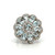 Sterling Silver Aquamarine Oval Cut Cluster With White Sapphire Accents Statement Ring Size 5