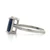 Sterling Silver Sapphire Emerald Cut Four Prong Setting With CZ Band accents Fashion Ring Size 8.5